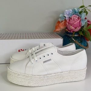 superga total white platform sneakers